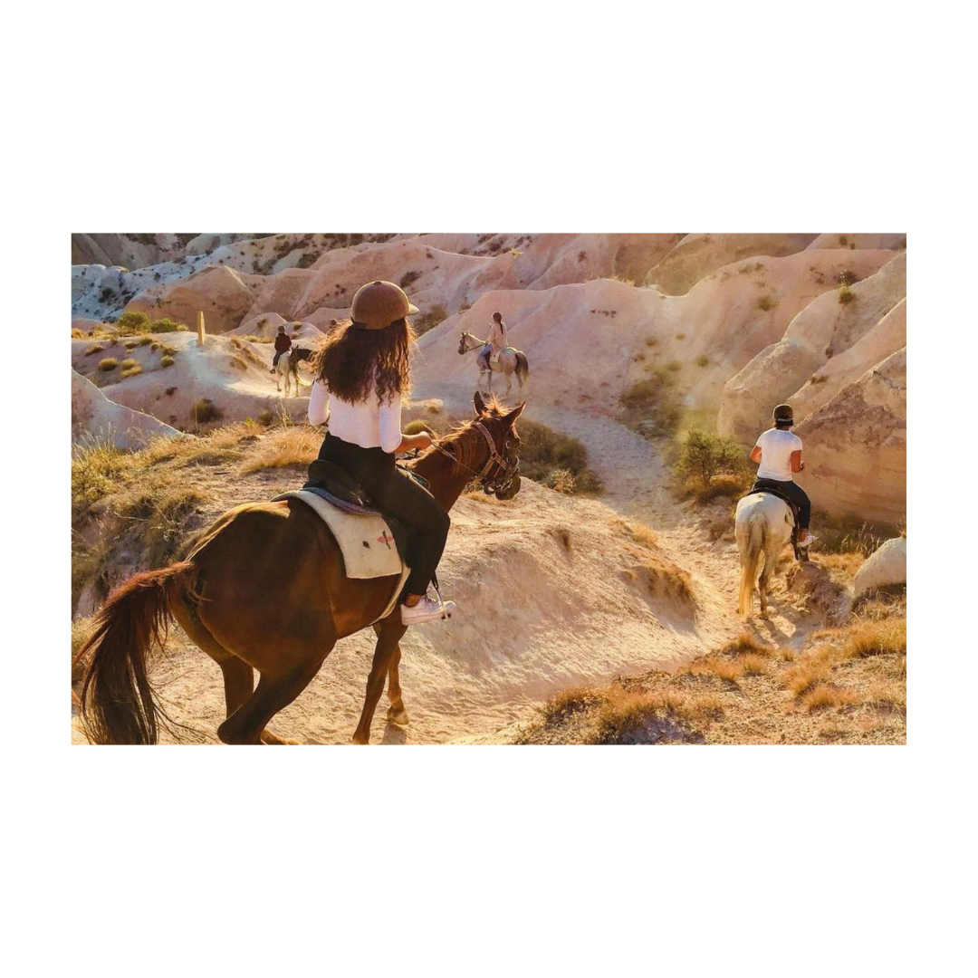 Randonnée à cheval au coucher du soleil